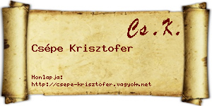 Csépe Krisztofer névjegykártya