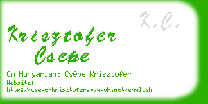 krisztofer csepe business card